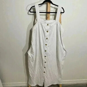 AVA & VIV White 1X Dress w/belt w/pockets